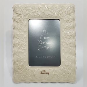 Lenox 50th Anniversary Ivory Porcelain Picture Frame For 5" x 7" Photo